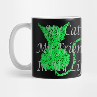 Scribble Green Cat Mug